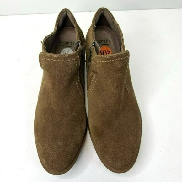 Earth Shoes Ankle Booties Womens Size 9.5 Brown Suede Leather Western Boho - Picture 2 of 10